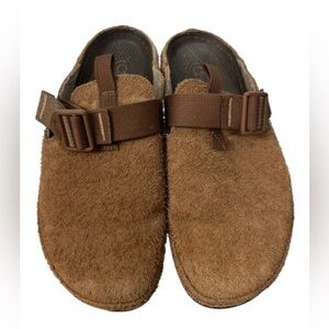 Chaco Paonia Clogs Brown Suede Wool Blend Size 9